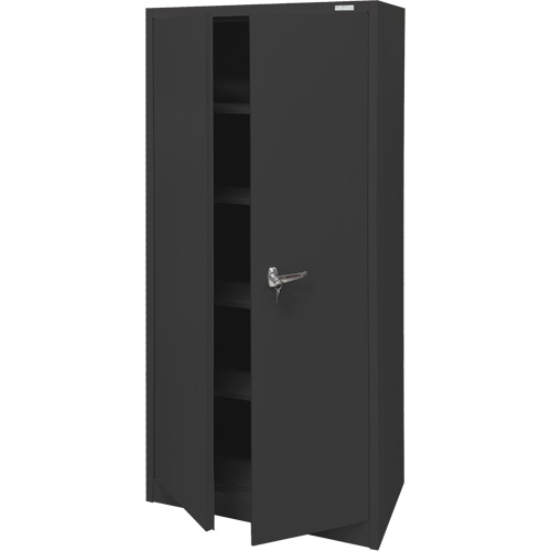 Storage Cabinet, Steel, 4 Shelves, 66" H x 30" W x 15" D, Black Meunier Outillage Industriel