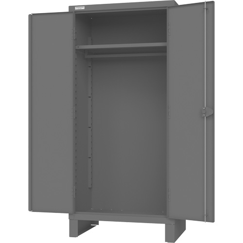 Armoire avec barre de suspension et portes encastr&eacute;es standards , Acier, 78" h x 36" la x 24" P, Gris Meunier Outillage Industriel