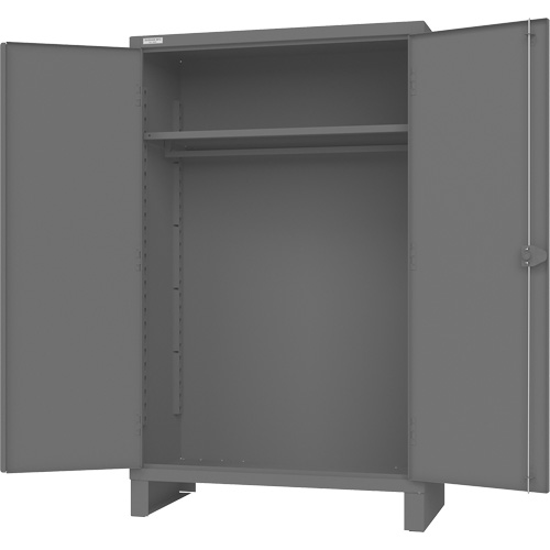 Armoire avec barre de suspension et portes encastr&eacute;es standards, Acier, 78" h x 48" la x 24" P, Gris Meunier Outillage Industriel