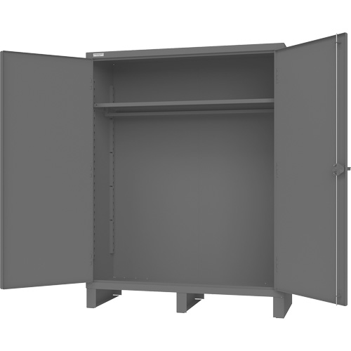 Armoire avec barre de suspension et portes encastr&eacute;es standards, Acier, 78" h x 60" la x 24" P, Gris Meunier Outillage Industriel