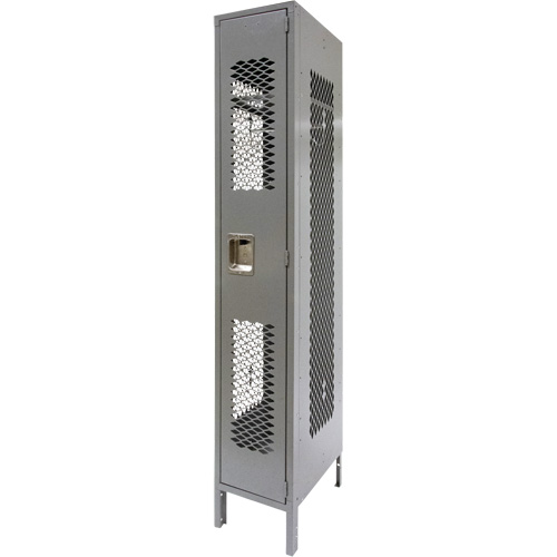Casiers ventil&eacute;s, 12" x 18" x 78", Acier, Gris, D&eacute;mont&eacute;, Perfor&eacute; Meunier Outillage Industriel