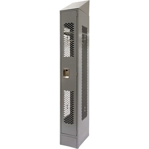 Vented Lockers, 12" x 18" x 88", Steel, Grey, Knocked Down, Perforated Meunier Outillage Industriel
