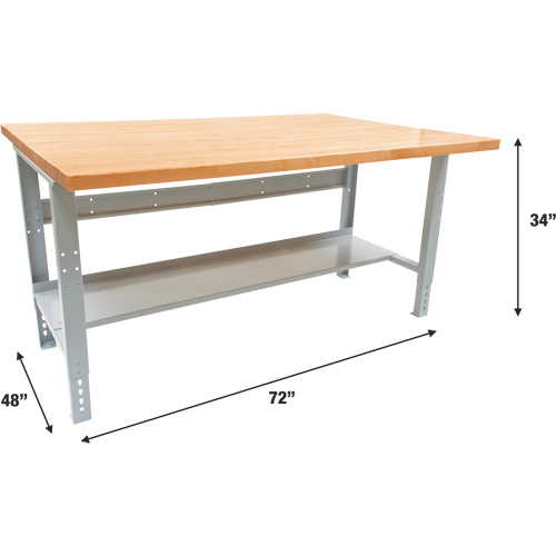 Industrial Modular Workbench, 1000 lbs. Cap., 72" W x 48" D Meunier Outillage Industriel