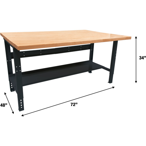 Industrial Modular Workbench, 1000 lbs. Cap., 72" W x 48" D Meunier Outillage Industriel