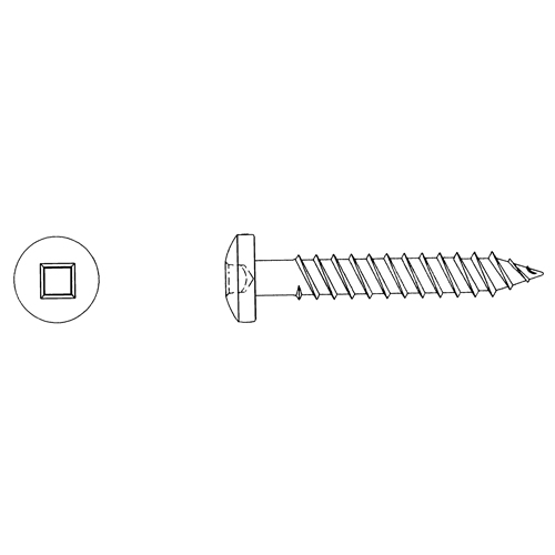 Round Head Wood Screws, #10 x 3" L, Zinc Plated Meunier Outillage Industriel