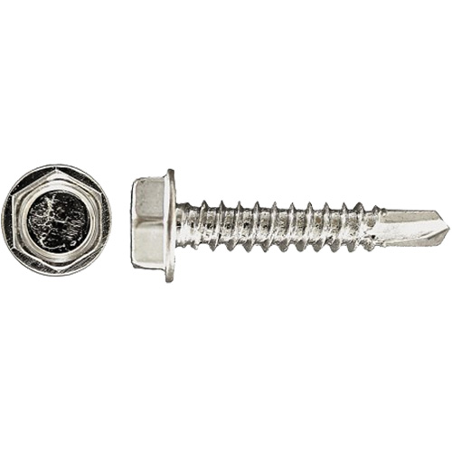 Drill-X Self-Drilling Hex Washer, #14 x 1" L, Zinc Plated Meunier Outillage Industriel