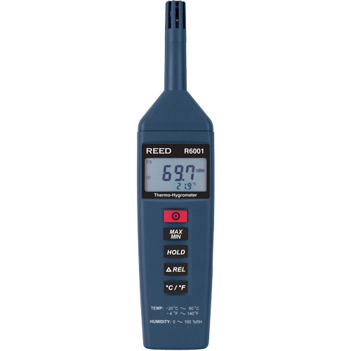 Thermo-Hygrometer with Calibration Certificate, 0% - 100% RH, -4° - 140° F ( -20° - 60°C ) Meunier Outillage Industriel