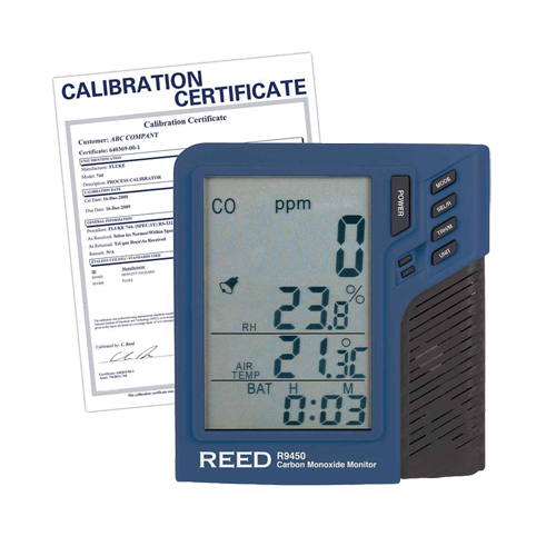 Compteur de monoxyde de carbone avec temp&eacute;rature et humidit&eacute; avec certificat de calibration Meunier Outillage Industriel
