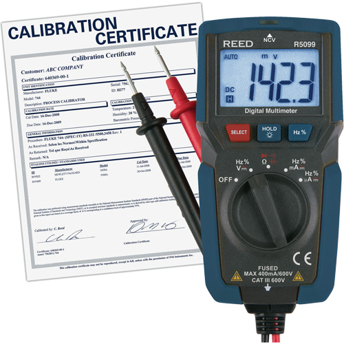 Compact Multimeter with Non-Contact Voltage and Calibration Certificate, AC/DC Voltage, AC/DC Current Meunier Outillage Industriel
