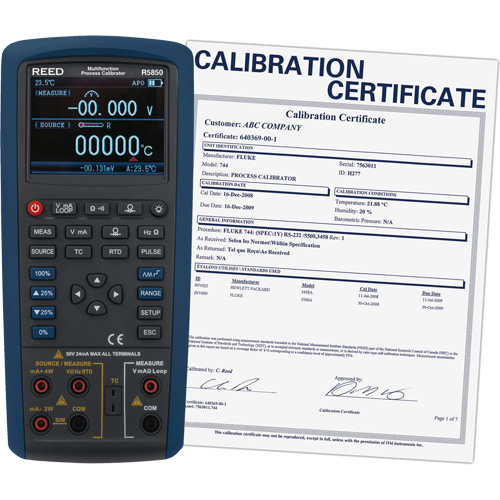 &eacute;talonneur de processus multifonctions avec certification de calibration, Sans enregistrement des donn&eacute;es, Portatif, 5 proc&eacute;d&eacute;s Meunier Outillage Industriel