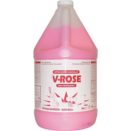 D&eacute;tergent liquide pour vaisselle V-Rose, Liquide, 4 L, Fraîcheur Meunier Outillage Industriel