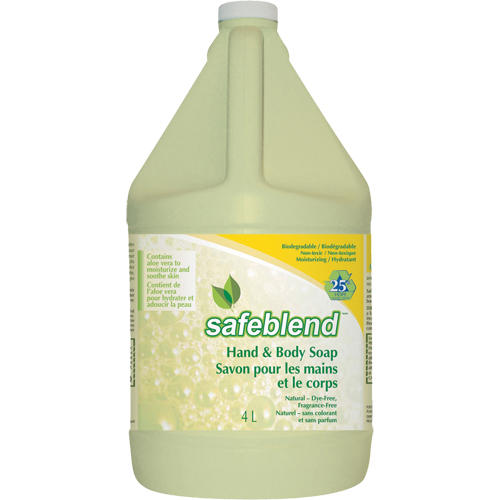 Hand & Body Soap, Liquid, 4 L, Unscented Meunier Outillage Industriel