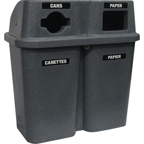Contenants de recyclage Bullseye, Bord de rue, Plastique, 2 x 22 gal. US Meunier Outillage Industriel