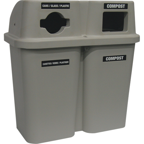 Contenants de recyclage Bullseye, Bord de rue, Plastique, 2 x 22 gal. US Meunier Outillage Industriel