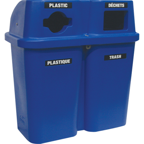 Contenants de recyclage Bullseye, Bord de rue, Plastique, 2 x 22 gal. US Meunier Outillage Industriel