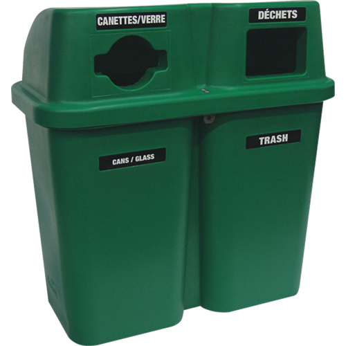 Contenants de recyclage Bullseye, Bord de rue, Plastique, 2 x 22 gal. US Meunier Outillage Industriel