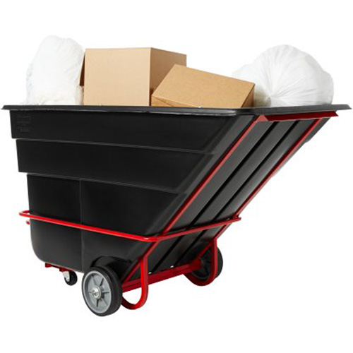 Tilt Truck, Black Recycled Plastic, 1/2 cu.yd., 1400 lbs. Load Capacity Meunier Outillage Industriel