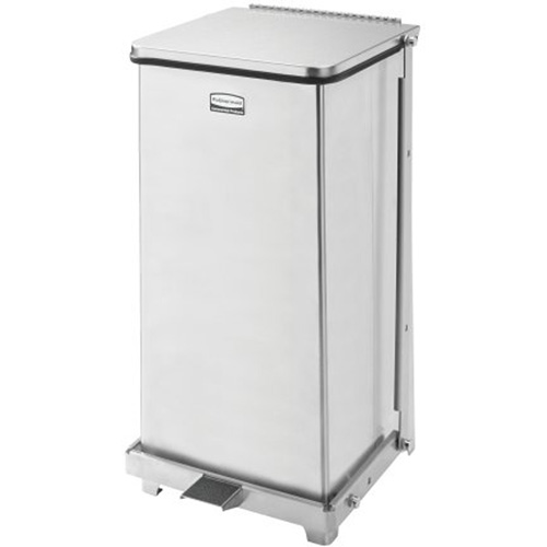 Defenders&reg; Square Step Can with Liner, Stainless Steel, 6.5 US gal. Capacity Meunier Outillage Industriel