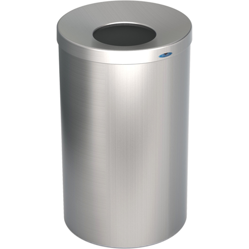 R&eacute;cipient &agrave; d&eacute;chets pour halls, Acier inoxydable, 33 gal. US Meunier Outillage Industriel