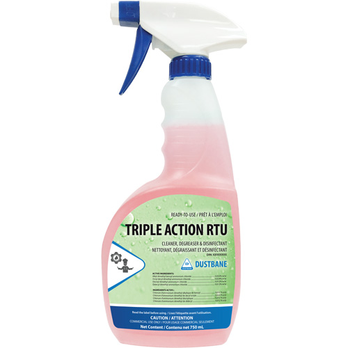 Triple Action - Cleaner, Degreaser, and Disinfectant, 750 ml, Trigger Bottle Meunier Outillage Industriel