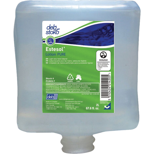 Nettoyant l&eacute;ger et pure pour les mains Estesol, Cr&egrave;me, 2 L, Recharge, Fraîcheur Meunier Outillage Industriel