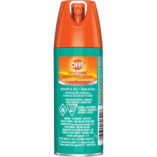 OFF! Family Care&reg; Insect Repellent, 15% DEET, Aerosol, 2.5 oz. Meunier Outillage Industriel