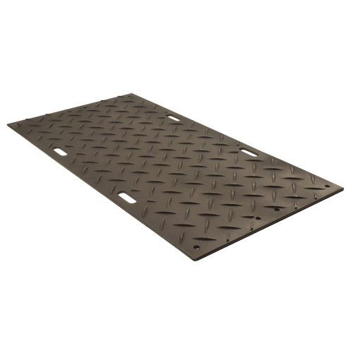 Medium-Duty Ground Protection, 4' x 8', High Density Polyethylene, Smooth/Textured, Black Meunier Outillage Industriel
