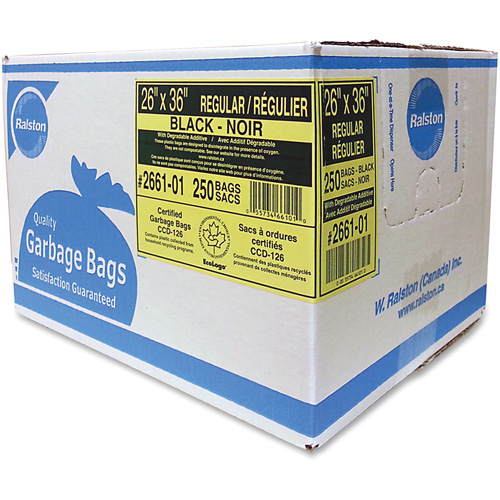 Industrial Garbage Bags, Regular, 36" W x 26" L, 0.65 mils, Black Meunier Outillage Industriel