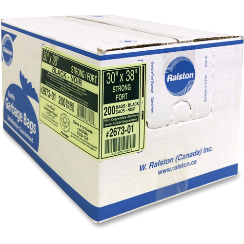 Industrial Garbage Bags, Strong, 38" W x 30" L, 0.85 mils, Black Meunier Outillage Industriel
