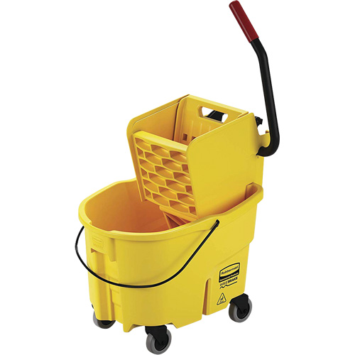 Seau pour vadrouille et essoreuse WaveBrake, Pression lat&eacute;rale, 6,5 gal. US (26 pintes), Jaune Meunier Outillage Industriel