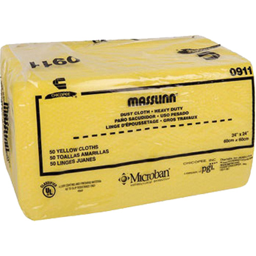 Masslin Heavy-Duty Dust Cloth, Microfibre, Yellow Meunier Outillage Industriel