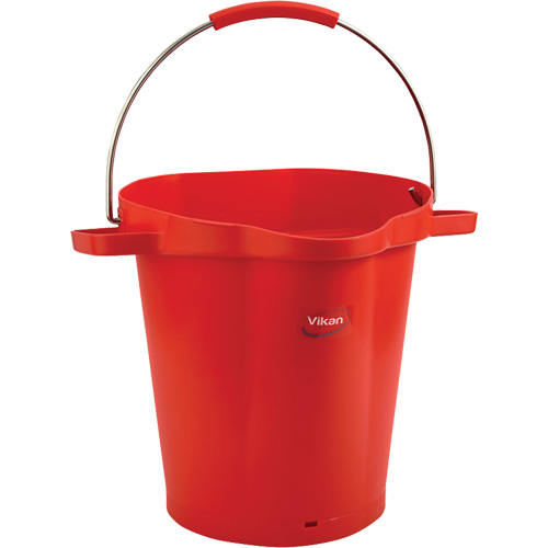 Seau hygi&eacute;nique pour service alimentaire, Rouge, 5 gal. US Meunier Outillage Industriel