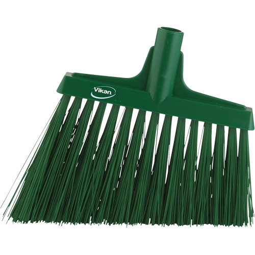 Angle Broom Head, X-Coarse Bristles, 12", Polyester, Green Meunier Outillage Industriel