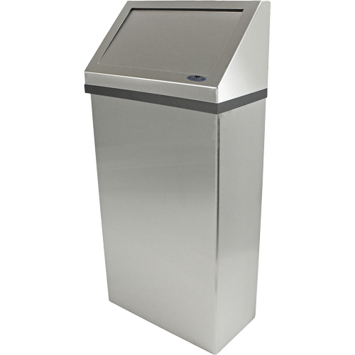 Wall Mounted Waste Receptacle, Stainless Steel, 13.2 US gal. Meunier Outillage Industriel