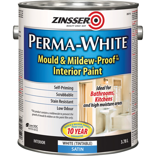 Peinture int&eacute;rieure Mold & Mildew-Proof Perma-White, 3,78 L, Gallon, Blanc Meunier Outillage Industriel