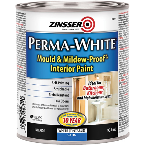 Peinture int&eacute;rieure Mold & Mildew-Proof Perma-White, 931 ml, Canette, Blanc Meunier Outillage Industriel