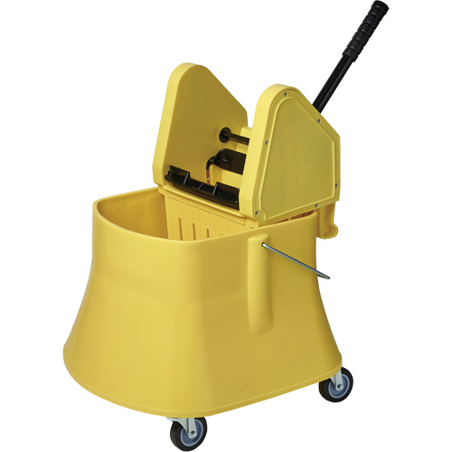 Ensemble de seau pour vadrouille et essoreuse Champ, Pression vers le bas, 10 gal. US (40 pintes), Jaune Meunier Outillage Industriel