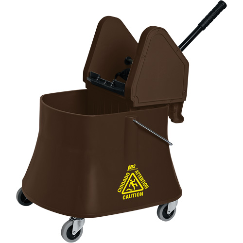 Champ Bucket & Wringer Combo, Down Press, 10 US Gal.(40 Quart), Brown Meunier Outillage Industriel
