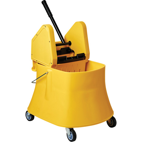 Ensemble de seau pour vadrouille et essoreuse Champ, Pression vers le bas, 7,5 gal. US (30 pintes), Jaune Meunier Outillage Industriel