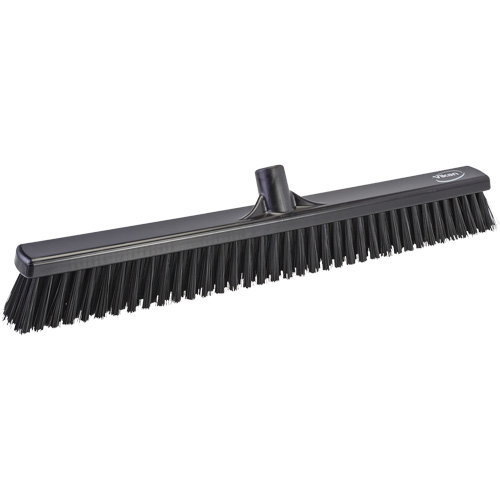 Combo Bristle Push Broom Head, Coarse/Fine Bristles, 24", Polyester, Black Meunier Outillage Industriel