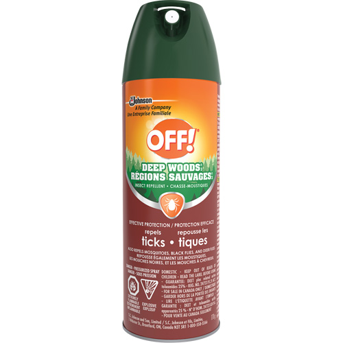 Insectifuge chasse-tiques Off! R&eacute;gions sauvages, DEET &agrave; 25 %, A&eacute;rosol, 170 g Meunier Outillage Industriel