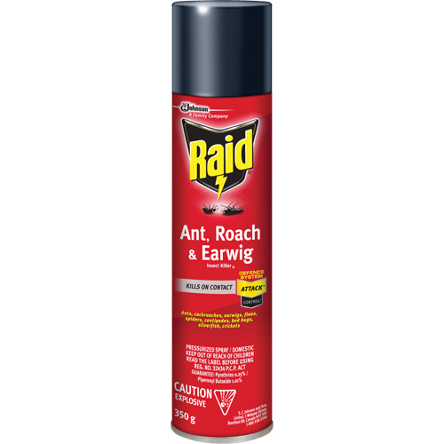 Raid&reg; Ant, Roach & Earwig Insect Killer, 350 g, Solvent Base Meunier Outillage Industriel