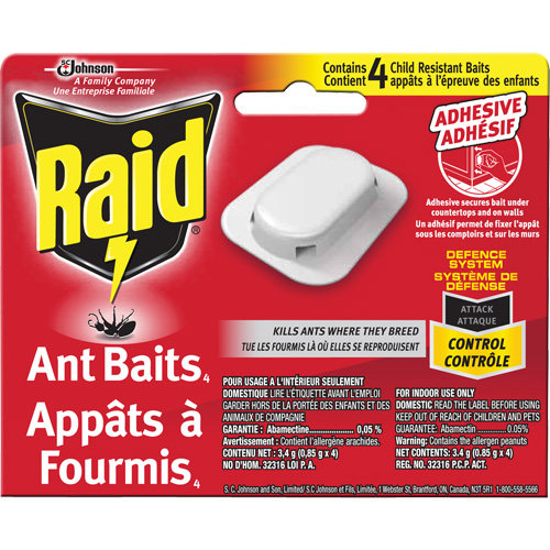 Raid&reg; Ant Bait Traps, 5" L x 6" W x 1" H Meunier Outillage Industriel