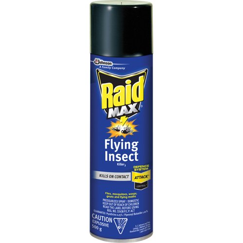 Raid&reg; Max&reg; Flying Insect Killer, 500 g, Aerosol Can, Solvent Base Meunier Outillage Industriel
