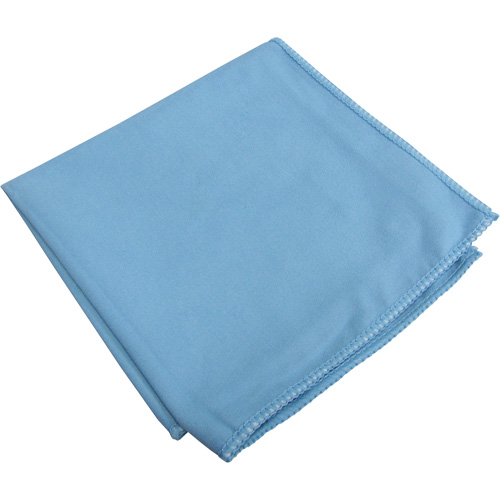 Chiffons sp&eacute;cialis&eacute;s pour vitres et miroirs, Microfibre, Bleu Meunier Outillage Industriel