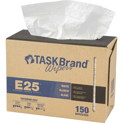 TaskBrand&reg; E25 Economy Scrim Wipers, All-Purpose, 16-3/4" L x 9-3/4" W Meunier Outillage Industriel