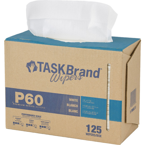 TaskBrand&reg; P60 Premium Series Wipers, All-Purpose, 16-3/4" L x 8-1/4" W Meunier Outillage Industriel