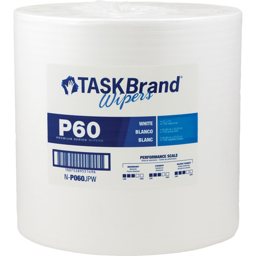 Chiffons de premi&egrave;re qualit&eacute; P60 TaskBrand, Tout usage, 13" lo x 12" la Meunier Outillage Industriel