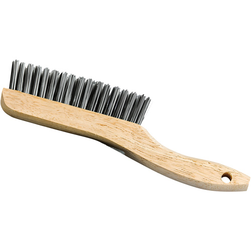 Shoe Handle Scratch Brush, Steel, 4 x 16 Wire Rows, 9-3/4" Long Meunier Outillage Industriel