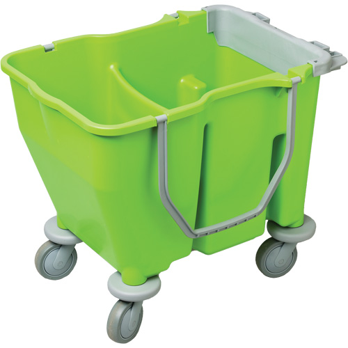 Double Mop Bucket with Wringer, 3.75 US Gal. (60 qt.) Capacity, Green Meunier Outillage Industriel